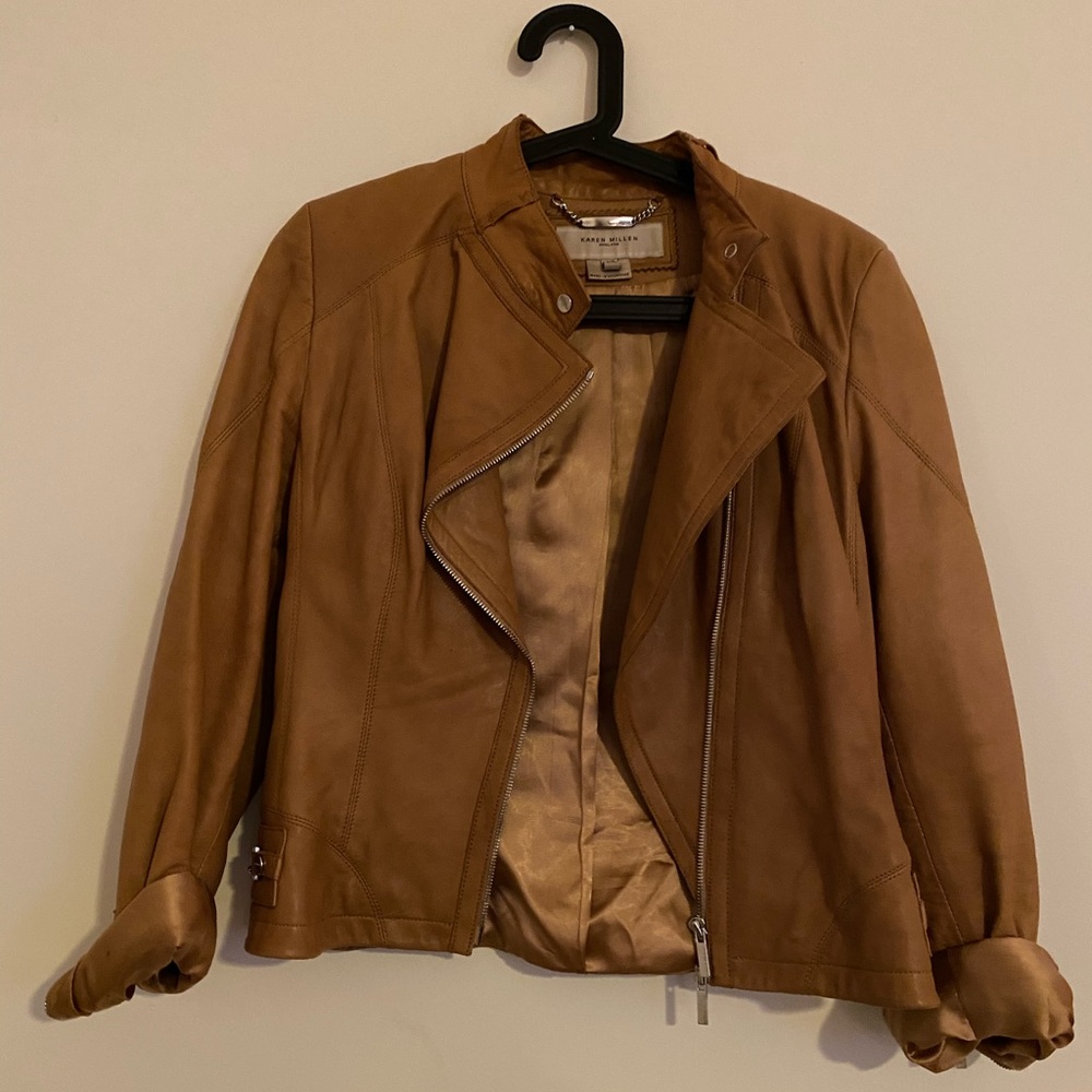 Karen Miller camel Leather Jacket